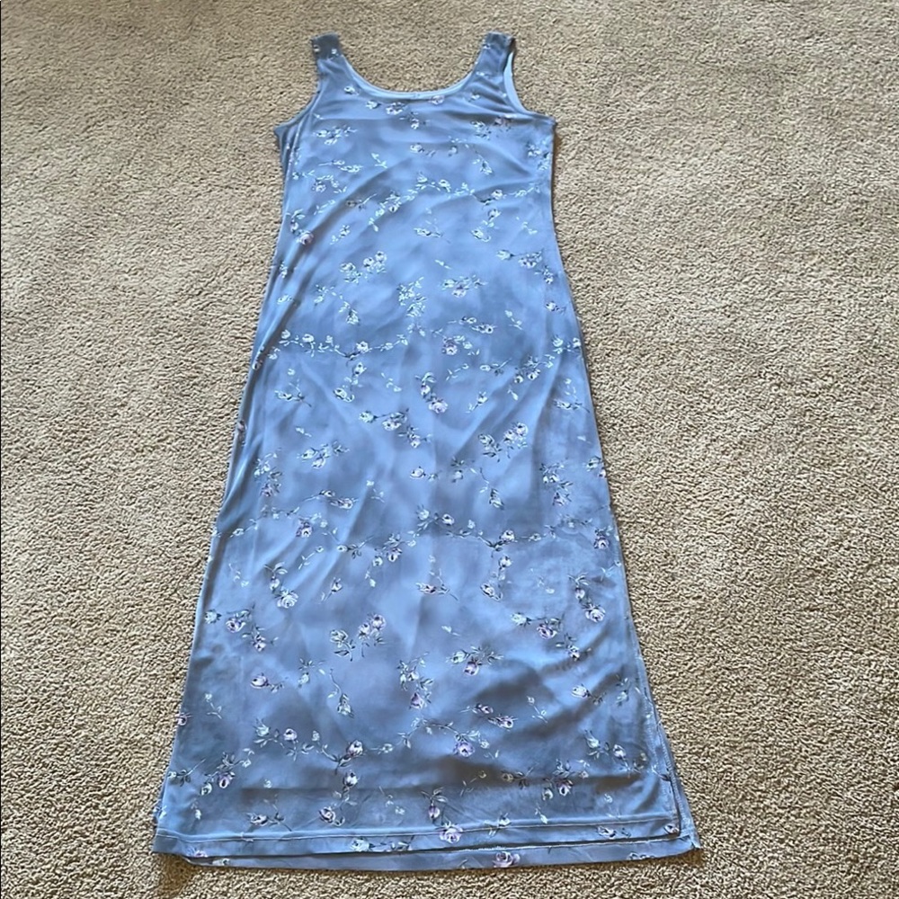 Alyn Paige Floral Grey Sleeveless Dress, Vintage